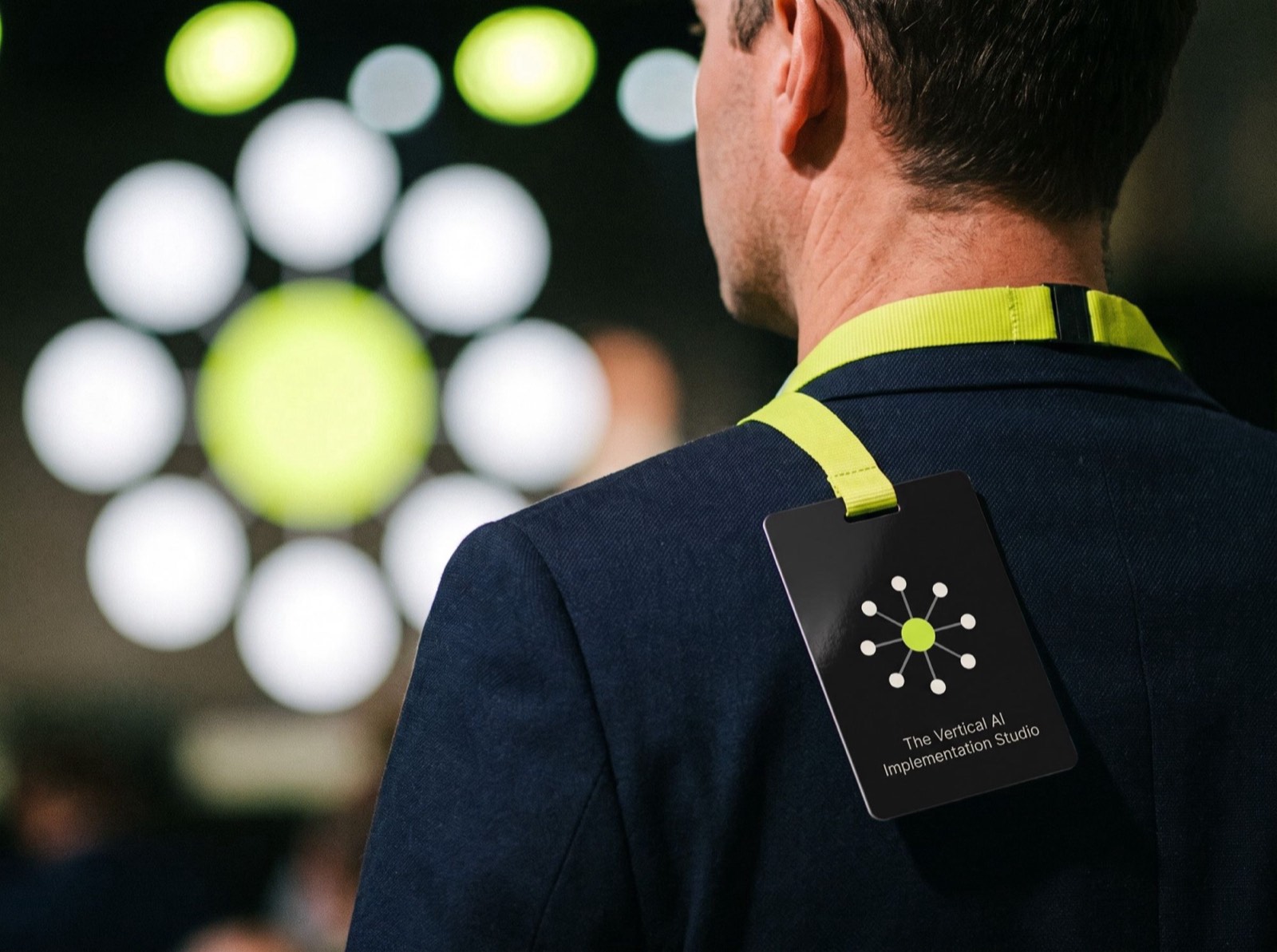 An IAW badge over the shoulder at an event
